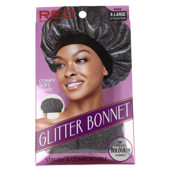 Red Kiss Glitter Bonnet Jet Black Pearl XL