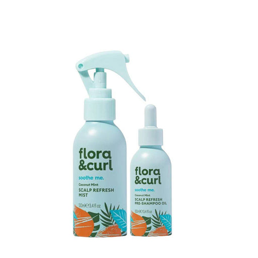Flora & Curl Coconut Mint Scalp Refresh Pre & Post Shower Treatment Duo - Curly Stop