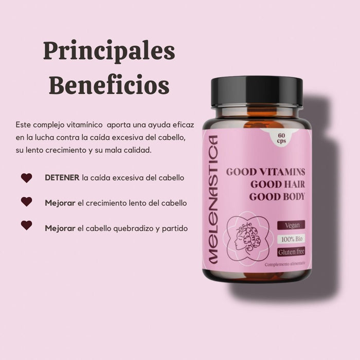 Melenastica Good Vitamins Good Hair Good Body 60cps - Curly Stop