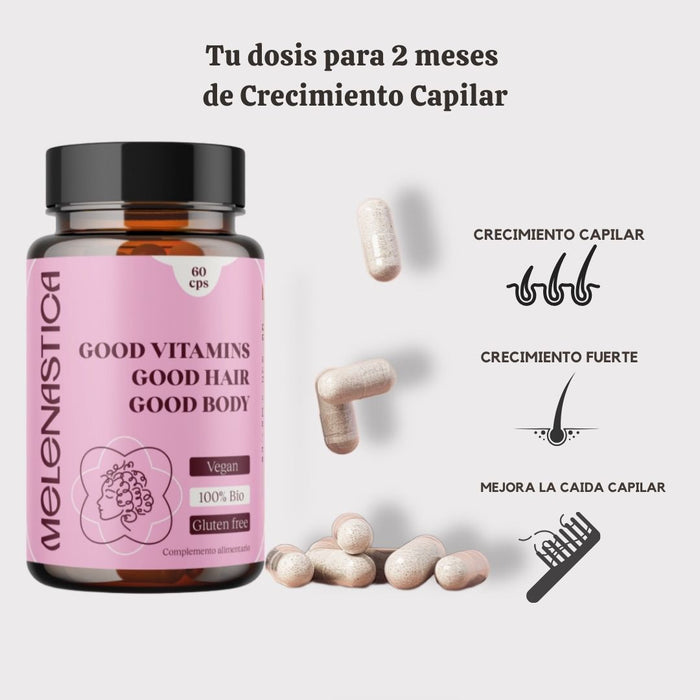 Melenastica Good Vitamins Good Hair Good Body 60cps - Curly Stop