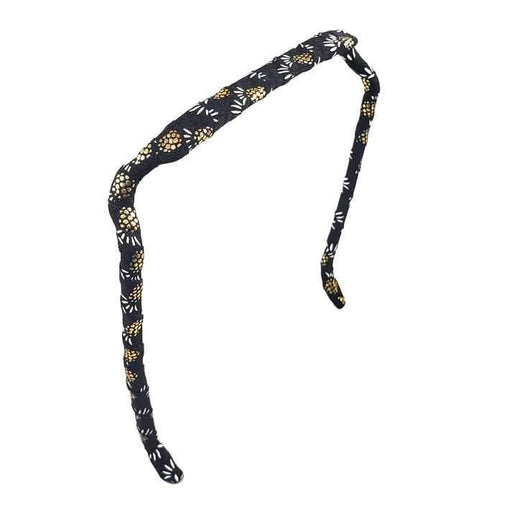 Zazzy Bandz Gold Pineapples on Black - Curly Stop