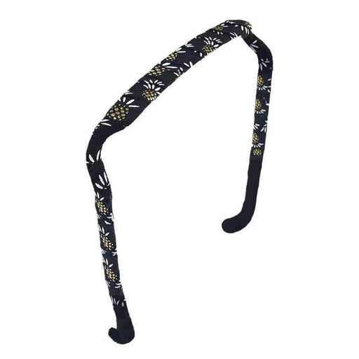 Zazzy Bandz Gold Pineapples on Black - Curly Stop