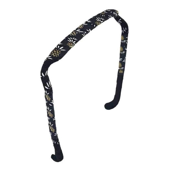Zazzy Bandz Gold Pineapples on Black - Curly Stop